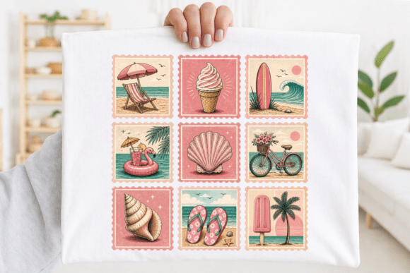 Download Vintage Summer Stamp PNG, Retro Beach - Png Collection