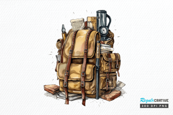 Download Vintage Backpack Sublimation Clipart Png - Png Collection