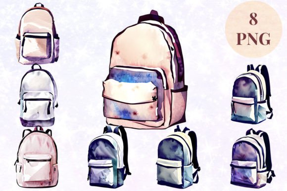 Download Backpack Watercolor 15 Clipart PNG - Png Collection