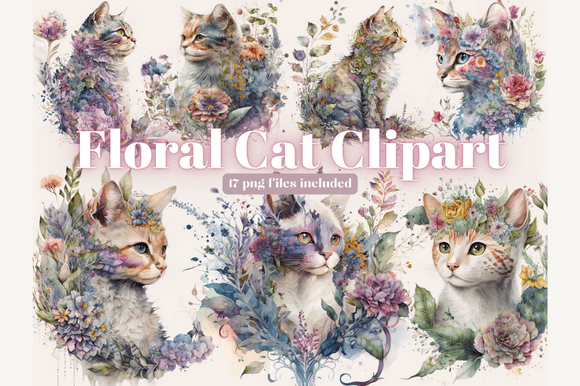 Download Floral Cat Clipart, Fairytale Cat Png - Png Collection