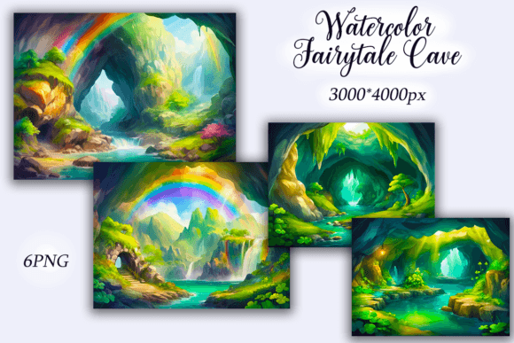Download Watercolor Fairytale Cave Background - Premium Resources