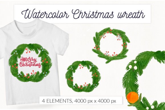 Download Christmas Wreath Watercolor Clipart PNG - Christmas wreath watercolor Collection