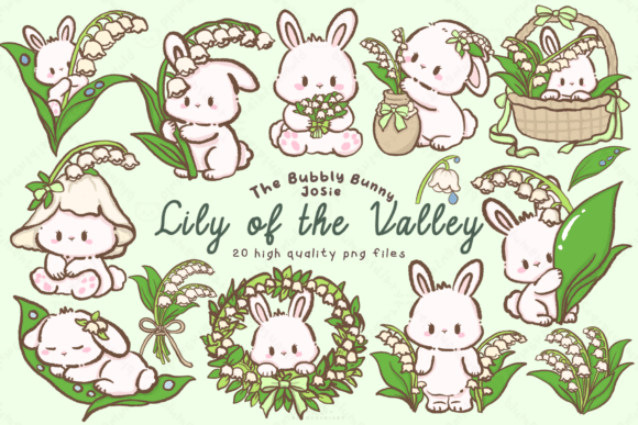 Download Kawaii Lily of the Valley Bunny Clipart - Kawaii Collection