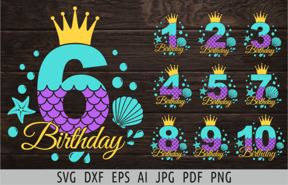 Download Mermaid Birthday Svd Mermaid Numbers Svg - Mermaid birthday Collection