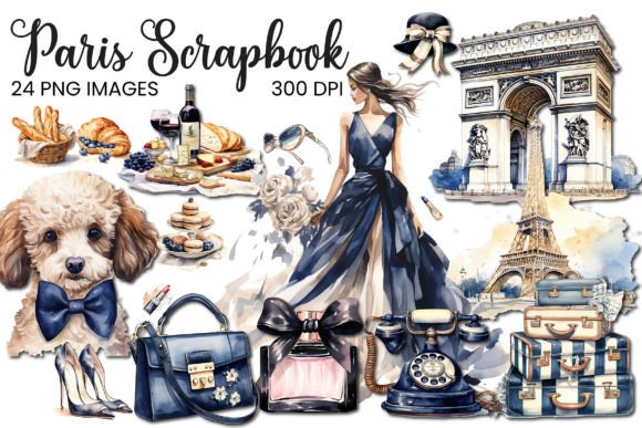 Download Watercolor Paris Scrapbook Elements PNG - Png Collection
