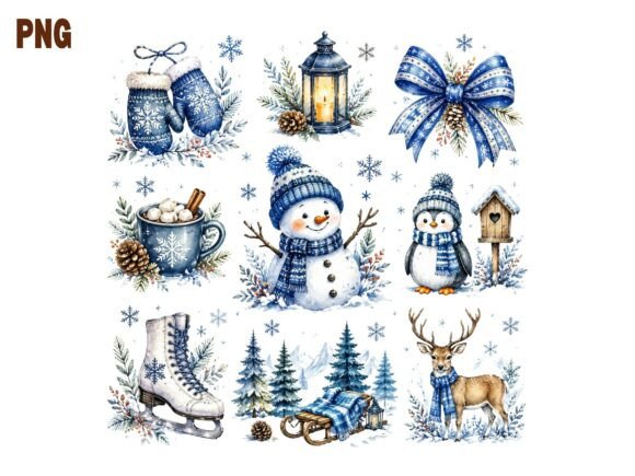 Download Winter Snowman Clipart Sheet PNG, Cute - Png Collection
