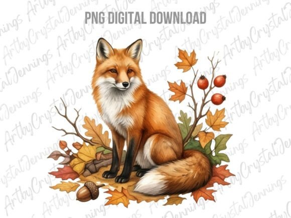 Download Autumn Fox Watercolor Clipart PNG - Png Collection