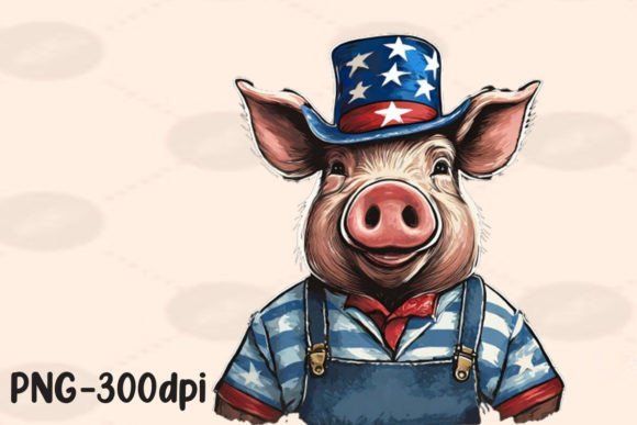 Download Pig Farmer Farm USA Flag Patriotic PNG - Png Collection