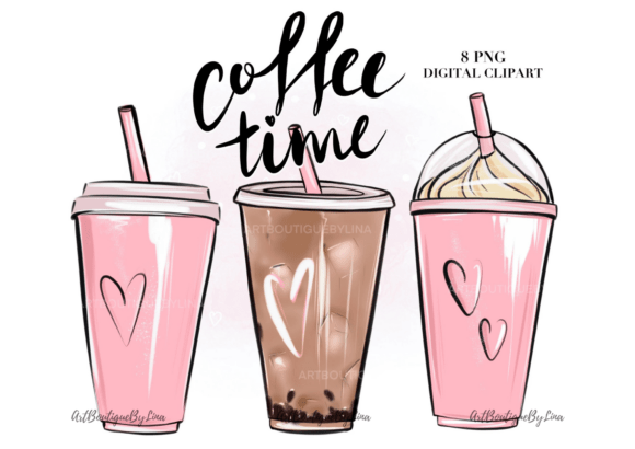 Download Pink Coffee Cups PNG, Iced Coffee - Png Collection