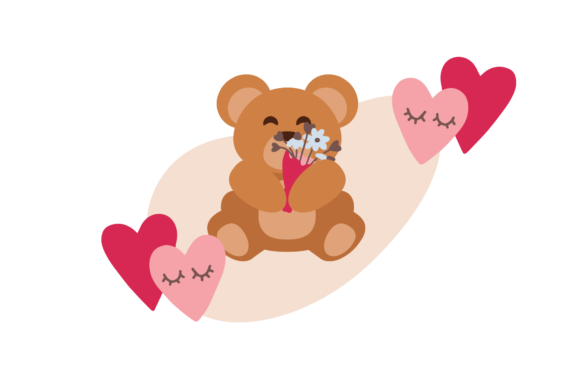 Download Baby Bear &amp; Valentine Bouquet Love Style - Love Collection
