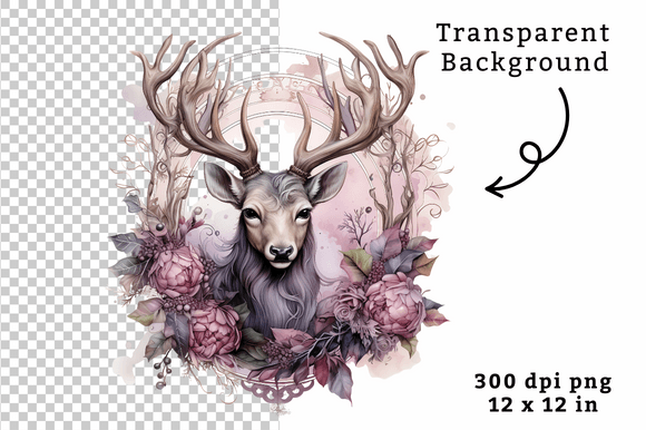 Download Watercolor Reindeer Clipart PNG - Png Collection