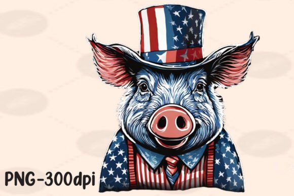 Download Pig Farmer Farm USA Flag Patriotic PNG - Png Collection