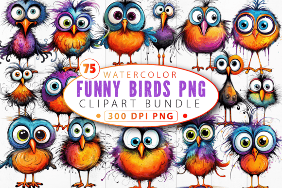 Download Funny Bird Clipart Bundle Cute Birds Png - Png Collection