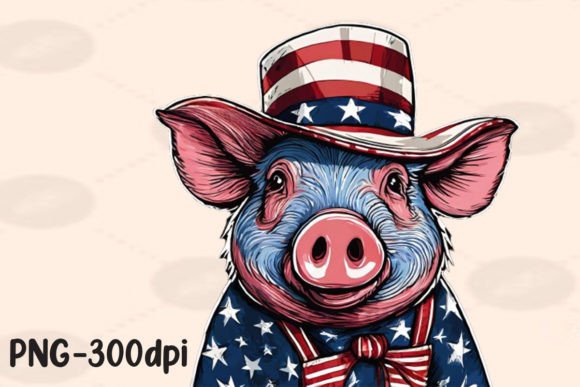 Download Pig Farmer Farm USA Flag Patriotic PNG - Png Collection
