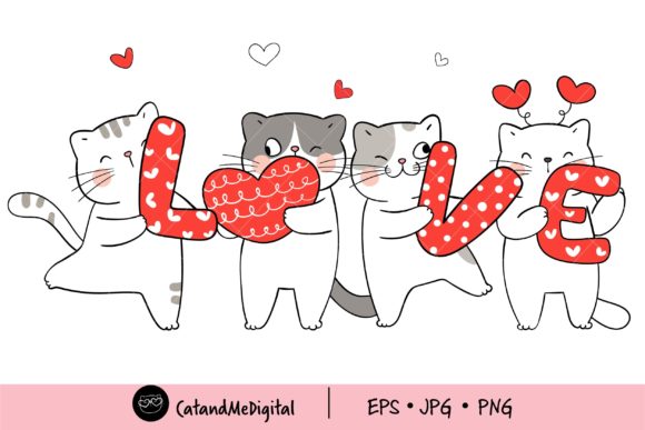Download Love Cat Valentine Clipart. - Love Collection
