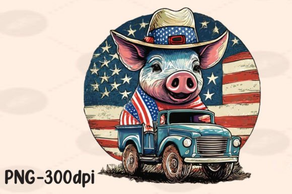 Download Pig Farmer Farm USA Flag Patriotic PNG - Png Collection