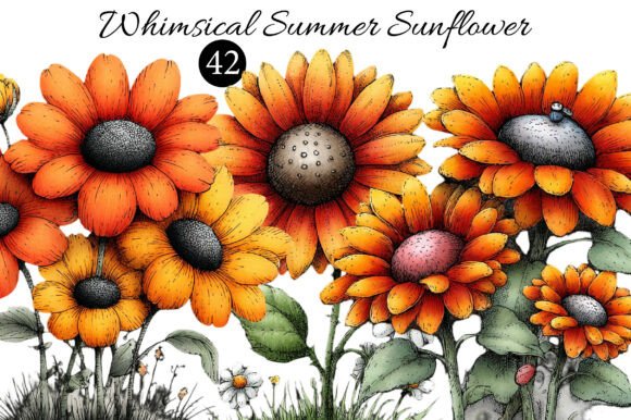 Download Whimsical Summer Sunflower Clipart - Premium Resources