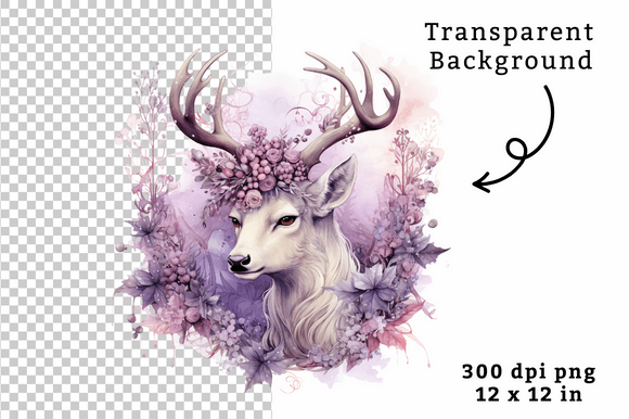 Download Watercolor Reindeer Clipart PNG - Png Collection