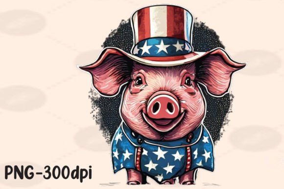 Download Pig Farmer Farm USA Flag Patriotic PNG - Png Collection