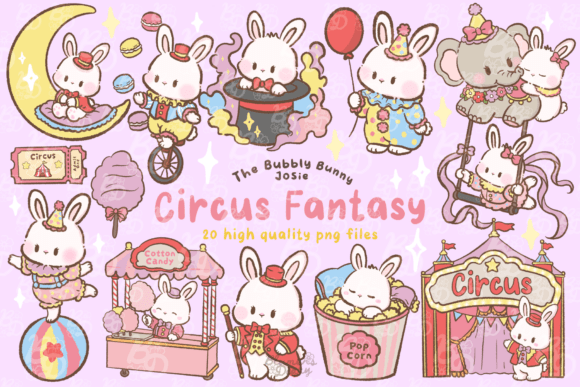 Download Kawaii Circus Fantasy Bunny Clipart - Kawaii Collection